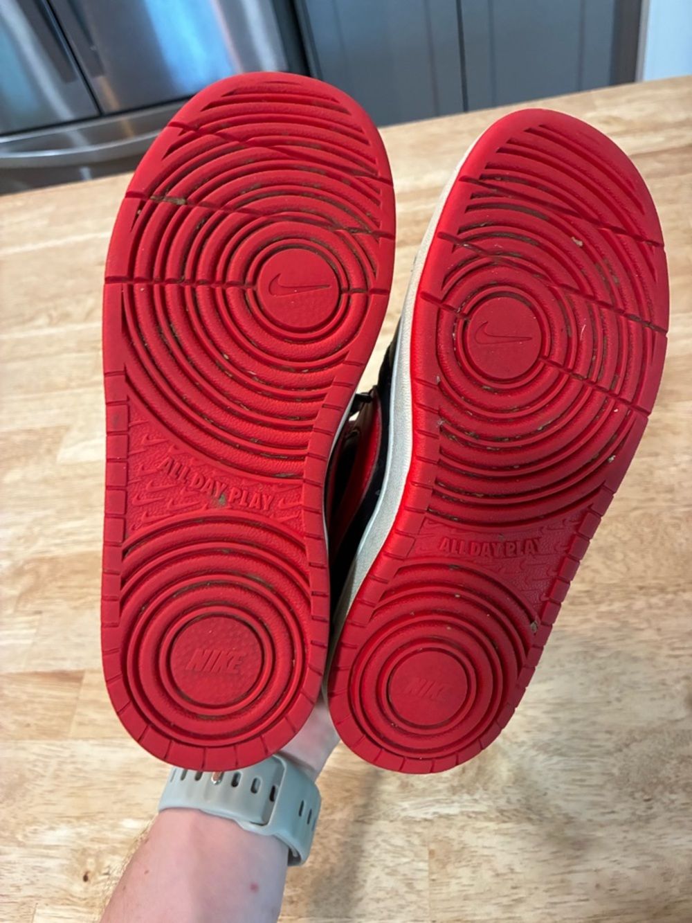 Nike Court Borough Mid 2 GS Kids Shoes Size 3.5 Color Red & Black CD7782-003 V - Picture 4 of 5